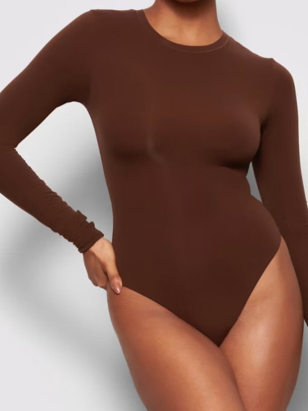 Skims Fits Everybody Long Sleeve Crewneck Bodysuit